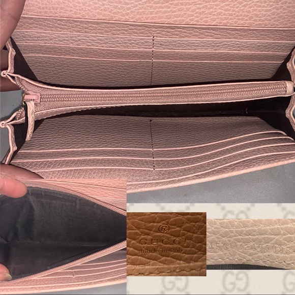 GUCCI Continental Wallet w/ Gold Chain - Picture 7 of 8
